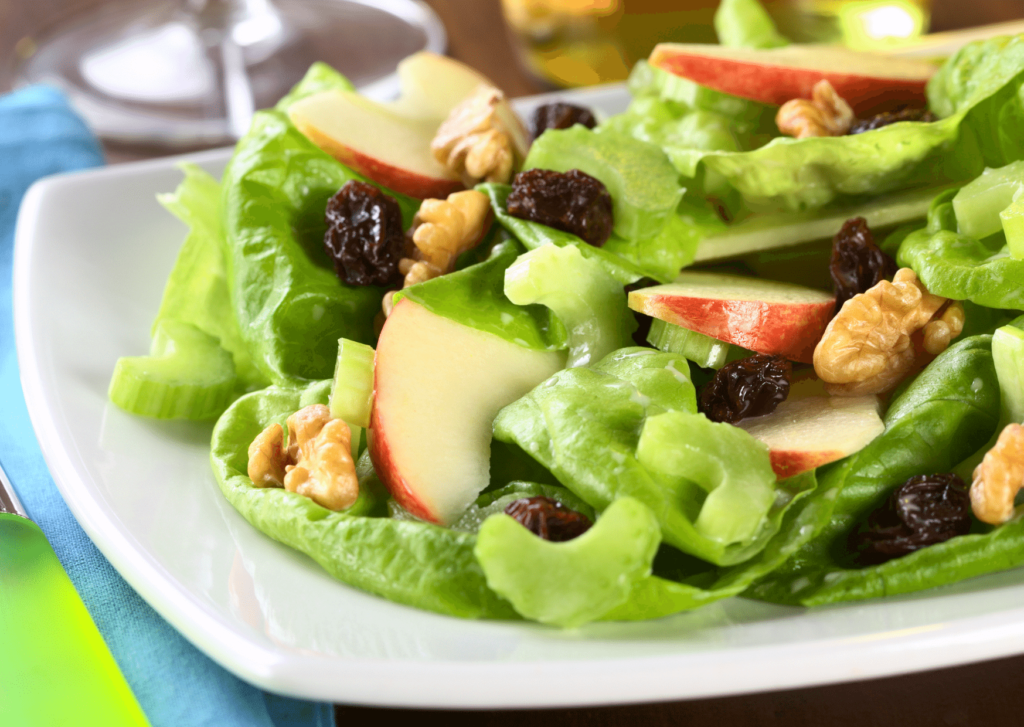 Waldorf salad with raisins